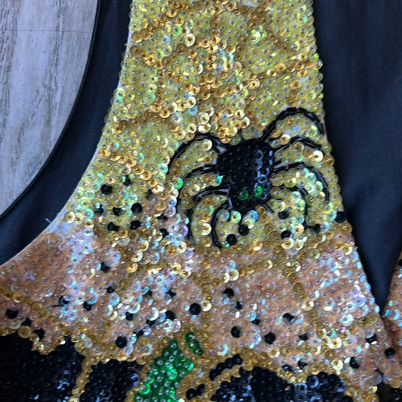 Fashion Fantasy Vest Black Sequined Halloween Vintage Vest Size Medium - Picture 5 of 15